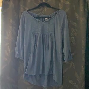 Navy Blue Quarter Sleeve Blouse